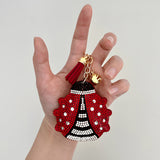 Wrapables Crystal Bling Key Chain Keyring with Tassel Car Purse Handbag Pendant, Ladybug