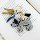 Wrapables Crystal Bling Key Chain Keyring with Tassel Car Purse Handbag Pendant, Puppy