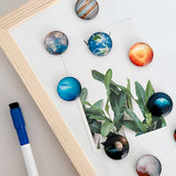 Wrapables Crystal Glass Magnets, Refrigerator Magnets for Office Whiteboards, Cabinets, Lockers (Set of 12), Planets