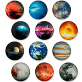 Wrapables Crystal Glass Magnets, Refrigerator Magnets for Office Whiteboards, Cabinets, Lockers (Set of 12), Planets