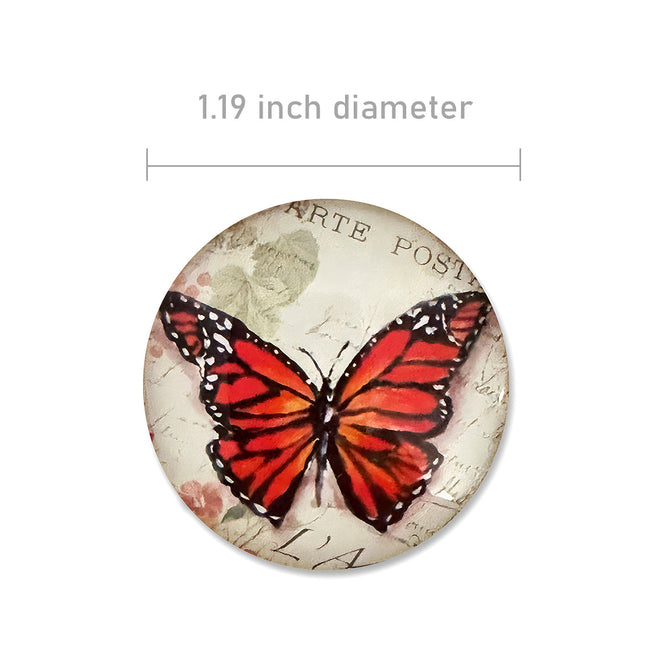 Wrapables Crystal Glass Magnets, Refrigerator Magnets for Office Whiteboards, Cabinets, Lockers (Set of 12), Butterflies