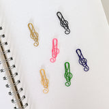 Wrapables Paper Clips Bookmarks for Office Home School (Set of 50), Treble Clef