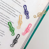 Wrapables Paper Clips Bookmarks for Office Home School (Set of 50), Treble Clef