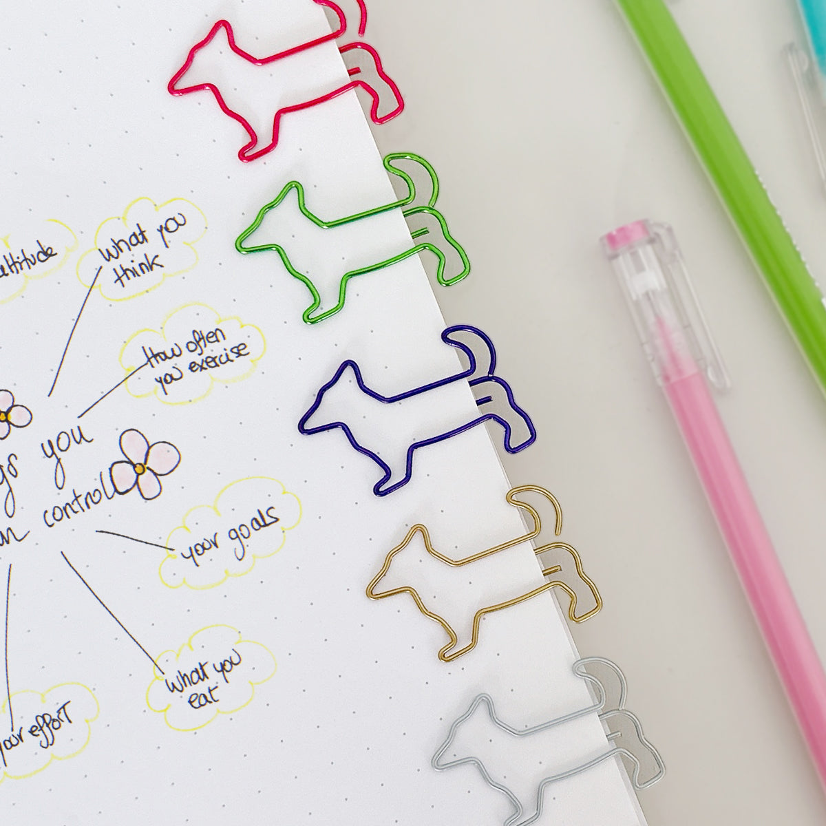 Wrapables Paper Clips Bookmarks for Office Home School (Set of 50), Dogs