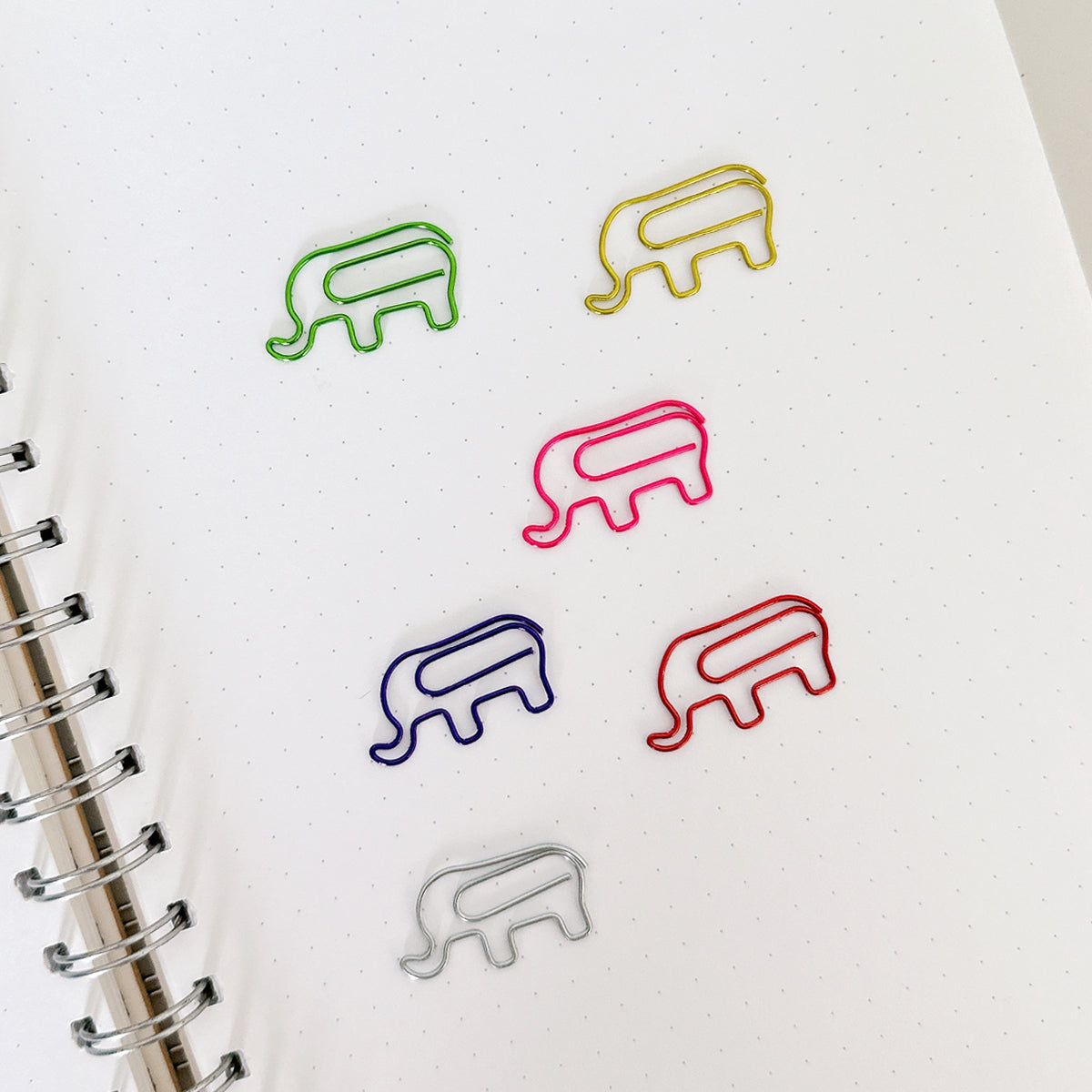 Wrapables Paper Clips Bookmarks for Office Home School (Set of 50), Elephants