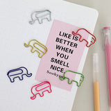 Wrapables Paper Clips Bookmarks for Office Home School (Set of 50), Elephants