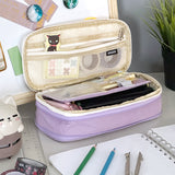 Wrapables Large Capacity Pencil Case, Expandable Pencil Pouch for Stationery Tools, Lavender