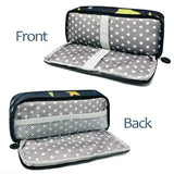 Wrapables Large Capacity Pencil Case, 3 Compartment Pencil Pouch for Stationery Pens, Stars