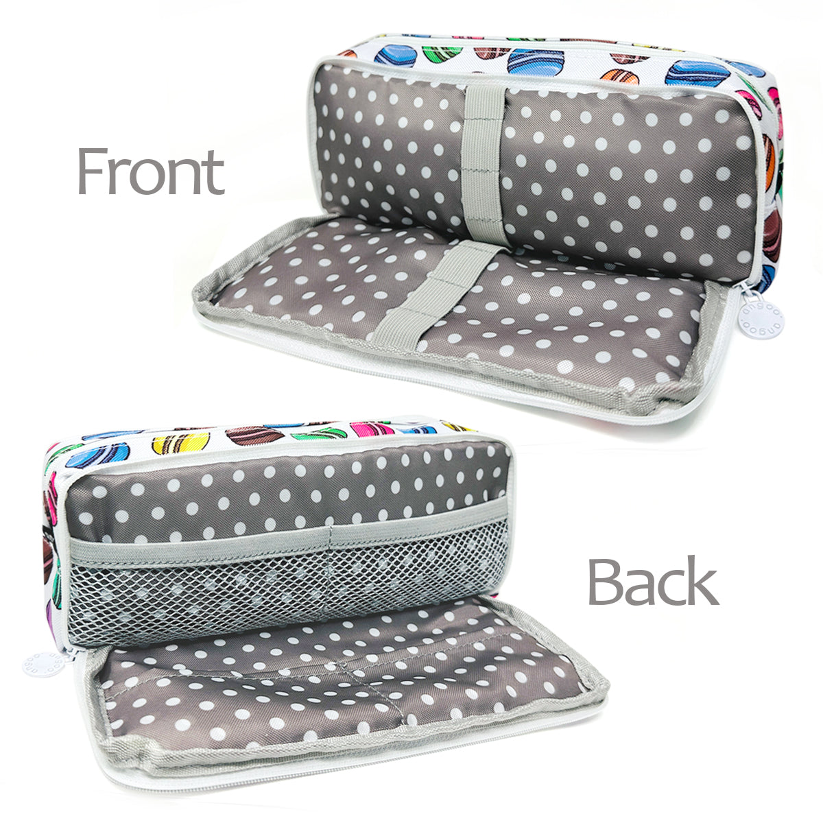 Wrapables Large Capacity Pencil Case, 3 Compartment Pencil Pouch for Stationery Pens, Macarons