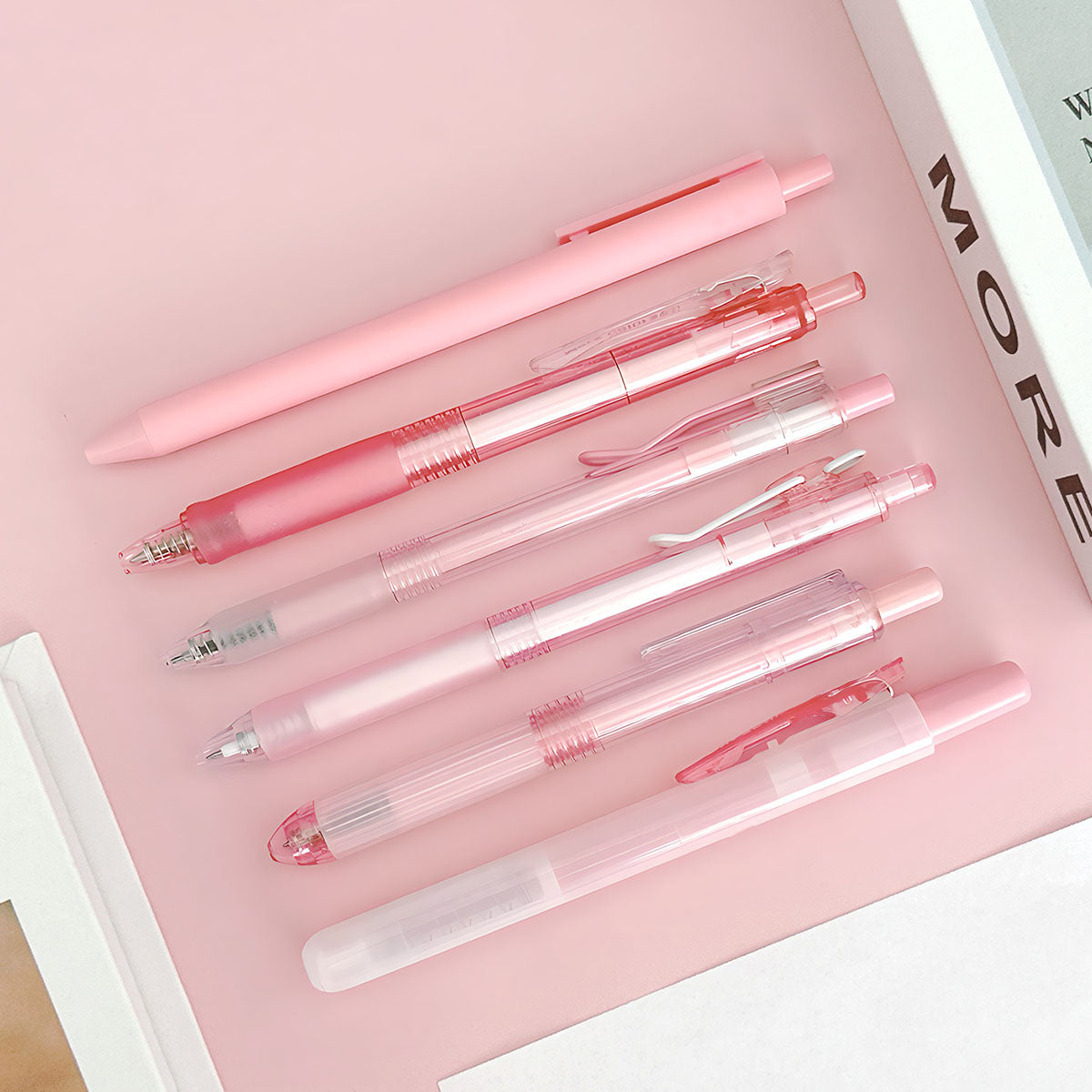 Kawaii Pastel Flowers Retractable Gel Pens, Cute Gift Pen Set