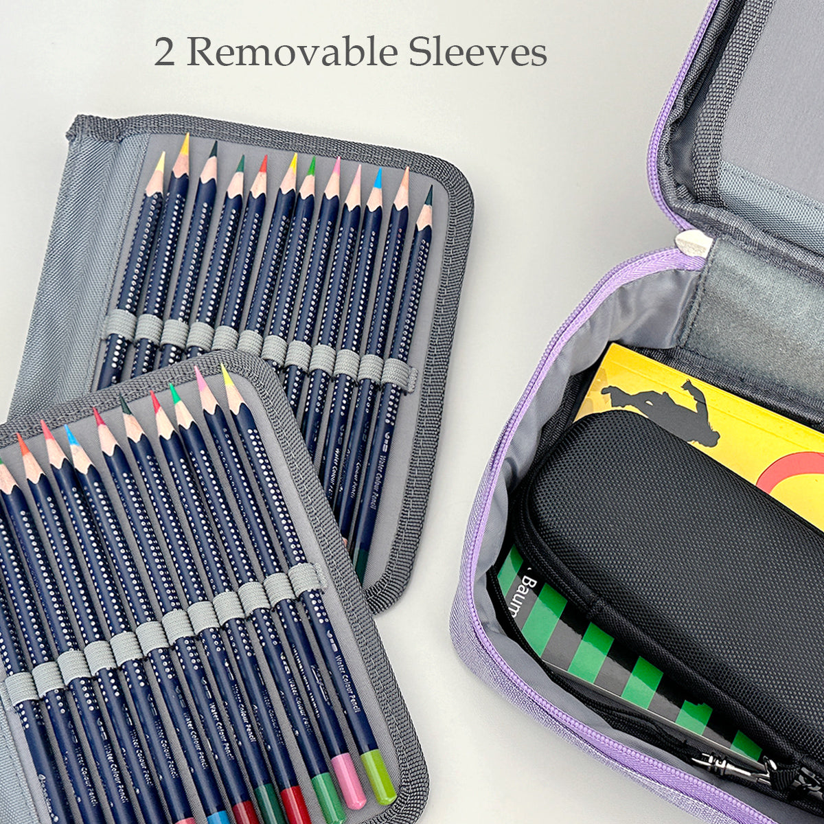  AMGOMH Pencil Case, 72 Slots Multi-functional Large