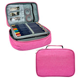 Wrapables Large Capacity 72 Slot Pencil Case for Colored Pencils, Stationery Pouch, Pink