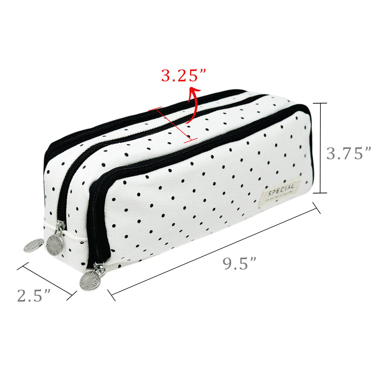 Wrapables Large Capacity Pencil Case, 3 Compartment Pencil Pouch for Stationery Pens