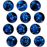 Wrapables Crystal Glass Magnets, Refrigerator Magnets for Office Whiteboards, Cabinets, Lockers (Set of 12), Constellations