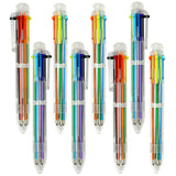 Wrapables Multi-Color 6-in-1 Retractable Ballpoint Pens for School, Office, Stationery (Set of 8), Bright