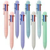 Wrapables Multi-Color 6-in-1 Retractable Ballpoint Pens for School, Office, Stationery (Set of 8), Pastel