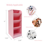 Wrapables Pen Organizer with 4 Compartments Desk Storage Organizer for Home, Office, Work, Large (2pcs) / Pink