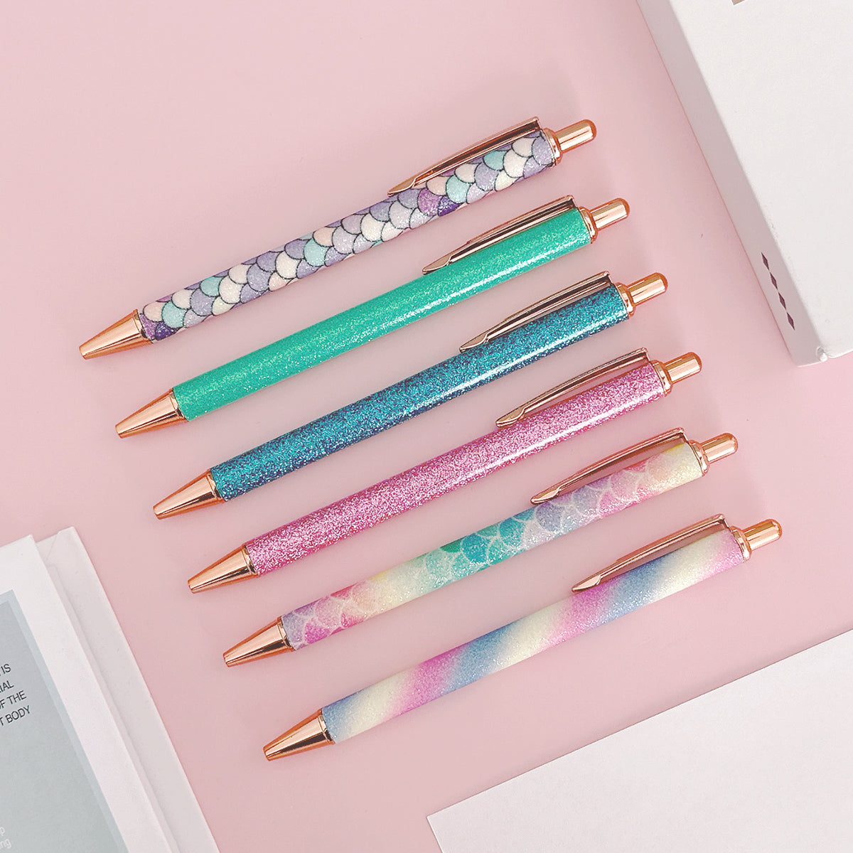 Wrapables Glitter Ballpoint Pens for Women, 1.0mm Medium Point