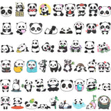 Wrapables Waterproof Vinyl Stickers for Water Bottles, Laptop, Phones, Skateboards, Decals for Teens, 100pcs, Panda