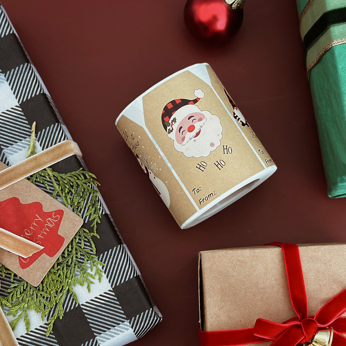 Wrapables Christmas Holiday Adhesive Gift Tags for Gifts