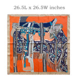 Wrapables Satin Neckerchief Square Scarf 26.5 x 26.5 Inches, Saddle Orange