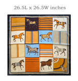 Wrapables Satin Neckerchief Square Scarf 26.5 x 26.5 Inches, Regal Horses