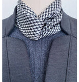 Wrapables Satin Neckerchief Square Scarf 26.5 x 26.5 Inches, Houndstooth