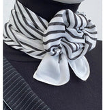 Wrapables Satin Neckerchief Square Scarf 26.5 x 26.5 Inches, Black Squares