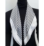 Wrapables Satin Neckerchief Square Scarf 26.5 x 26.5 Inches, Black Squares