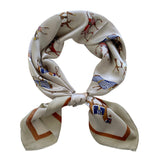 Wrapables Satin Neckerchief Square Scarf 26.5 x 26.5 Inches, Equestrian Tan