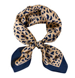 Wrapables Satin Neckerchief Square Scarf 26.5 x 26.5 Inches, Leopard Print