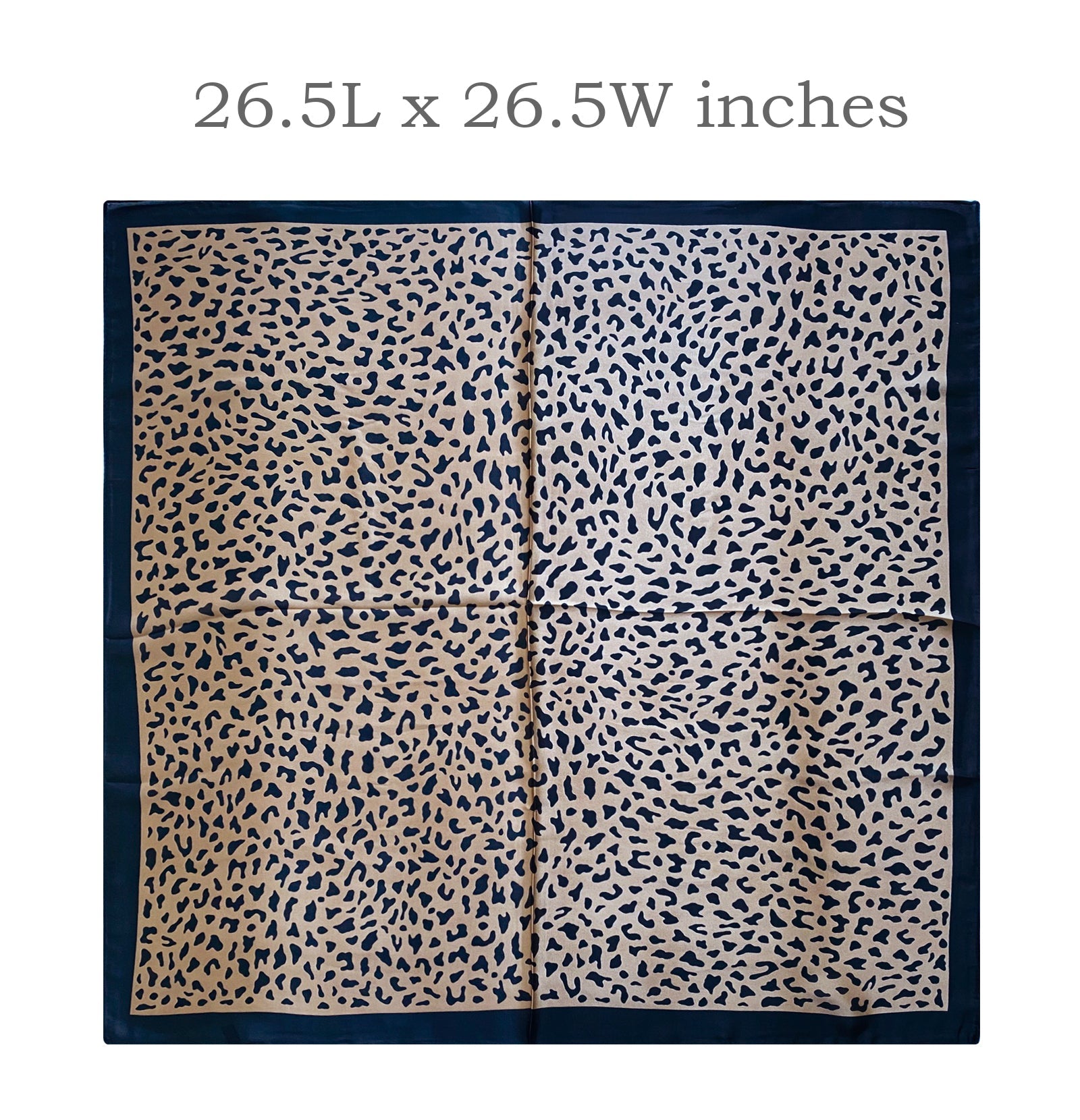 Wrapables Satin Neckerchief Square Scarf 26.5 x 26.5 Inches, Leopard Print