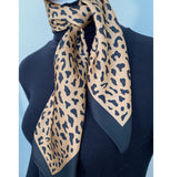 Wrapables Satin Neckerchief Square Scarf 26.5 x 26.5 Inches, Leopard Print