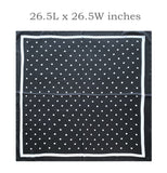 Wrapables Satin Neckerchief Square Scarf 26.5 x 26.5 Inches, Black with Dots