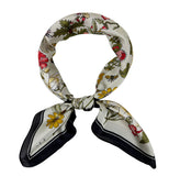 Wrapables Satin Neckerchief Square Scarf 26.5 x 26.5 Inches, Floral