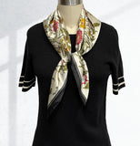Wrapables Satin Neckerchief Square Scarf 26.5 x 26.5 Inches, Floral
