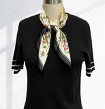 Wrapables Satin Neckerchief Square Scarf 26.5 x 26.5 Inches, Floral