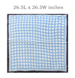 Wrapables Satin Neckerchief Square Scarf 26.5 x 26.5 Inches, Dots on Light Blue