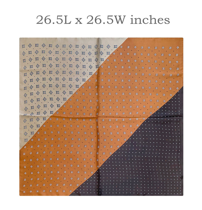 Wrapables Satin Neckerchief Square Scarf 26.5 x 26.5 Inches, Browns