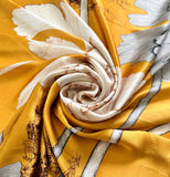 Wrapables Silk Like Satin Polyester Large Scarf Wrap, Yellow Wild Flower