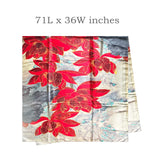 Wrapables Silk Like Satin Polyester Large Scarf Wrap, Red Lotus