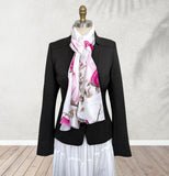 Wrapables Silk Like Satin Polyester Large Scarf Wrap, Rose Buds