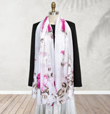 Wrapables Silk Like Satin Polyester Large Scarf Wrap, Rose Buds