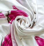 Wrapables Silk Like Satin Polyester Large Scarf Wrap, Rose Buds