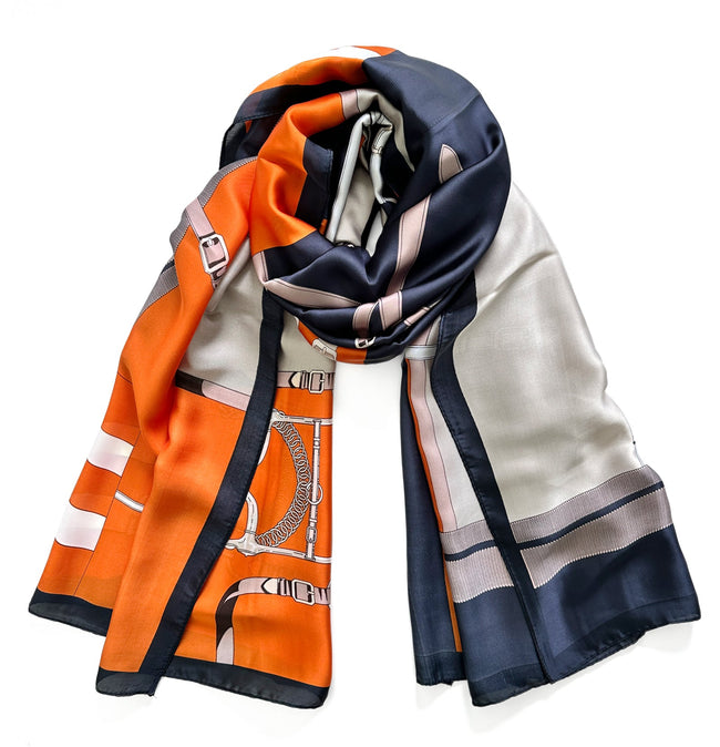 Wrapables Silk Like Satin Polyester Large Scarf Wrap, Equestrian Gear