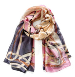 Wrapables Silk Like Satin Polyester Large Scarf Wrap, Pink Straps