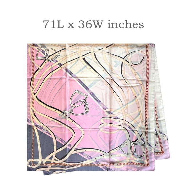 Wrapables Silk Like Satin Polyester Large Scarf Wrap, Pink Straps