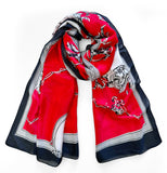 Wrapables Silk Like Satin Polyester Large Scarf Wrap, Red Regal