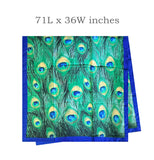 Wrapables Silk Like Satin Polyester Large Scarf Wrap, Peacock Feathers