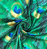 Wrapables Silk Like Satin Polyester Large Scarf Wrap, Peacock Feathers